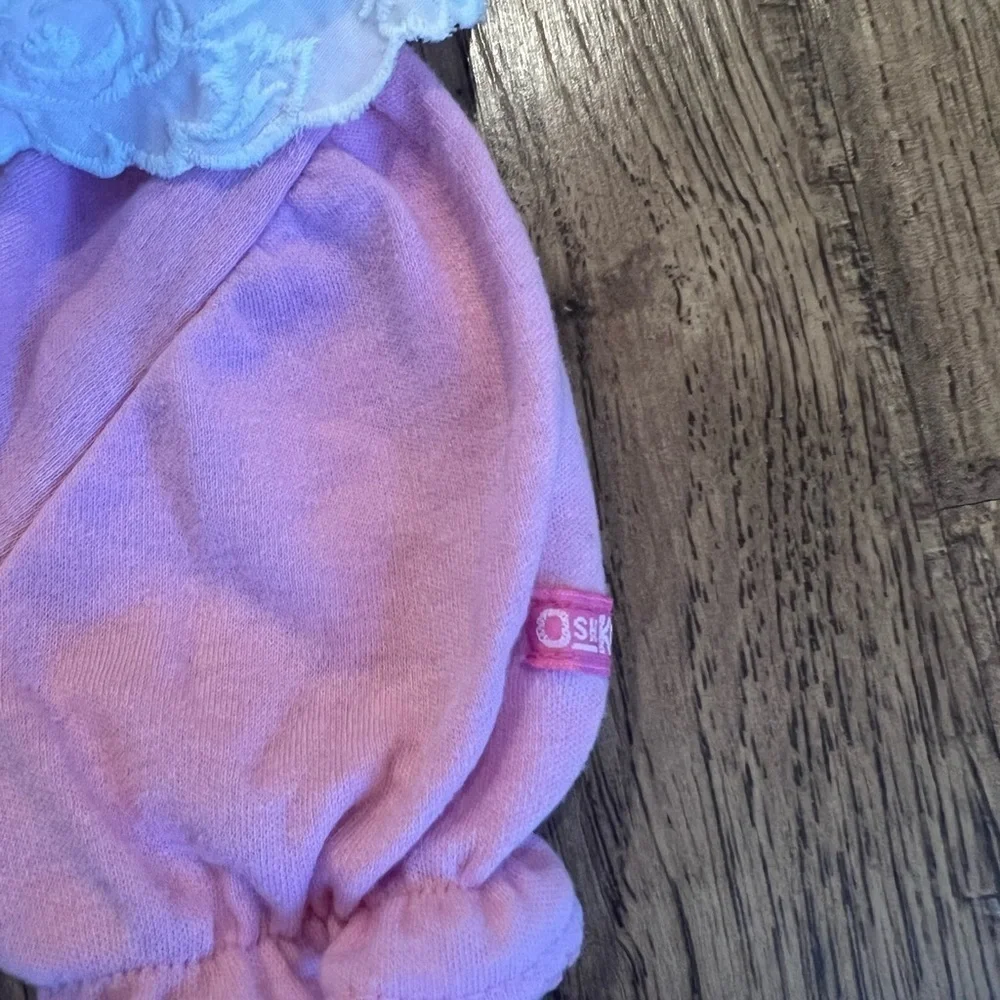 Vintage Oshkosh B’Gosh Pink Shirt White Detailed Collar 6-9 EUC 90s